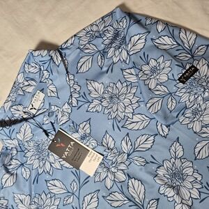 Yatta Golf  Polo Dahlia‎ Blue Shirt Performance Moisture Wicking Large NWT